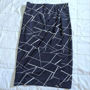 Shein Geometric Navy Bodycon Skirt